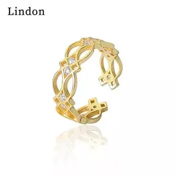 Классическое кольцо Lindon из медного сплава с цирконием, женские ювелирные изделия, свадебный подарок для вечеринки серебряный