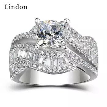 Классическое кольцо Lindon из медного сплава с цирконием, женские ювелирные изделия, свадебный подарок для вечеринки 6