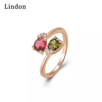 Классическое кольцо Lindon из медного сплава с цирконием, женские ювелирные изделия, свадебный подарок для вечеринки розового золота