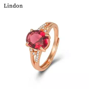 Классическое кольцо Lindon из медного сплава с цирконием, женские ювелирные изделия, свадебный подарок для вечеринки розового золота