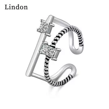 Классическое кольцо Lindon из медного сплава с цирконием, женские ювелирные изделия, свадебный подарок для вечеринки белый