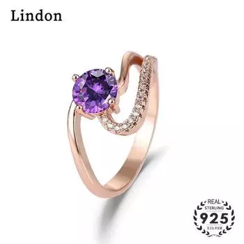 Классическое кольцо Lindon из медного сплава с цирконием, женские ювелирные изделия, свадебный подарок для вечеринки 6