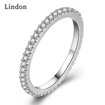 Классическое кольцо Lindon из медного сплава с цирконием, женские ювелирные изделия, свадебный подарок для вечеринки 9 серебряный