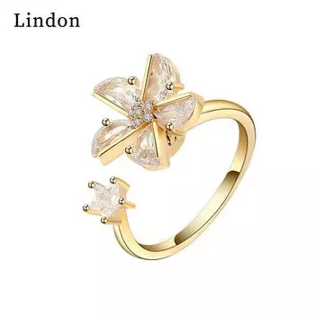 Классическое кольцо Lindon из медного сплава с цирконием, женские ювелирные изделия, свадебный подарок для вечеринки серебряный