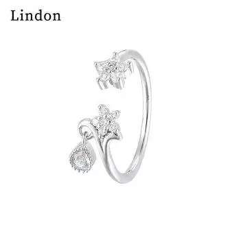 Классическое кольцо Lindon из медного сплава с цирконием, женские ювелирные изделия, свадебный подарок для вечеринки серебряный
