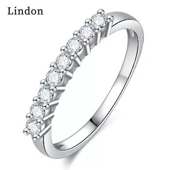 Классическое кольцо Lindon из медного сплава с цирконием, женские ювелирные изделия, свадебный подарок для вечеринки 9 серебряный