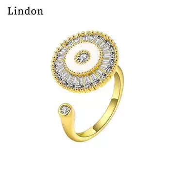 Классическое кольцо Lindon из медного сплава с цирконием, женские ювелирные изделия, свадебный подарок для вечеринки серебряный