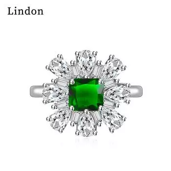 Классическое кольцо Lindon из медного сплава с цирконием, женские ювелирные изделия, свадебный подарок для вечеринки белый