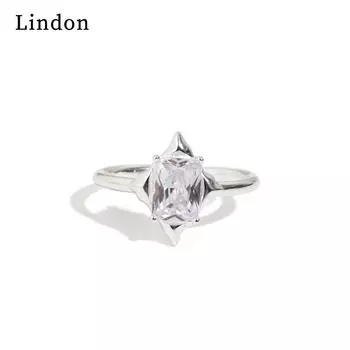 Классическое кольцо Lindon из медного сплава с цирконием, женские ювелирные изделия, свадебный подарок для вечеринки серебряный