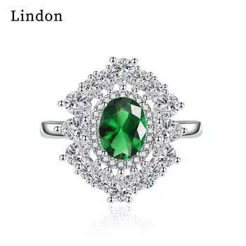 Классическое кольцо Lindon из медного сплава с цирконием, женские ювелирные изделия, свадебный подарок для вечеринки белый
