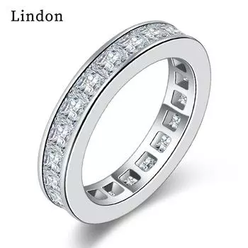 Классическое кольцо Lindon из медного сплава с цирконием, женские ювелирные изделия, свадебный подарок для вечеринки 9 серебряный