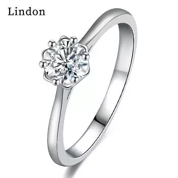 Классическое кольцо Lindon из медного сплава с цирконием, женские ювелирные изделия, свадебный подарок для вечеринки 9 серебряный