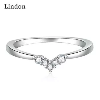 Классическое кольцо Lindon из медного сплава с цирконием, женские ювелирные изделия, свадебный подарок для вечеринки 9 серебряный