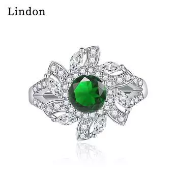 Классическое кольцо Lindon из медного сплава с цирконием, женские ювелирные изделия, свадебный подарок для вечеринки белый