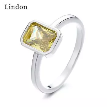 Классическое кольцо Lindon из медного сплава с цирконием, женские ювелирные изделия, свадебный подарок для вечеринки 6 серебряный