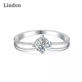 Классическое кольцо Lindon из медного сплава с цирконием, женские ювелирные изделия, свадебный подарок для вечеринки 9 серебряный