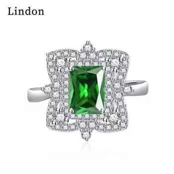 Классическое кольцо Lindon из медного сплава с цирконием, женские ювелирные изделия, свадебный подарок для вечеринки белый