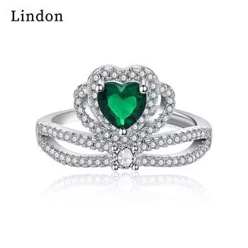 Классическое кольцо Lindon из медного сплава с цирконием, женские ювелирные изделия, свадебный подарок для вечеринки красный