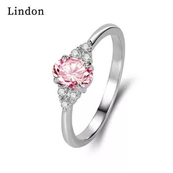 Классическое кольцо Lindon из медного сплава с цирконием, женские ювелирные изделия, свадебный подарок для вечеринки 6 серебряный