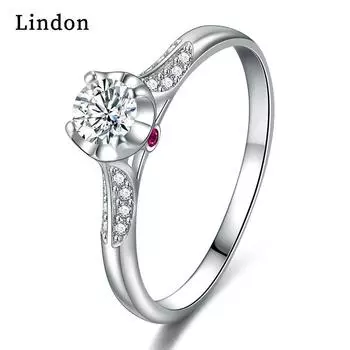 Классическое кольцо Lindon из медного сплава с цирконием, женские ювелирные изделия, свадебный подарок для вечеринки 9 серебряный