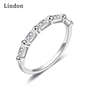 Классическое кольцо Lindon из медного сплава с цирконием, женские ювелирные изделия, свадебный подарок для вечеринки 9 серебряный