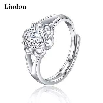 Классическое кольцо Lindon из медного сплава с цирконием, женские ювелирные изделия, свадебный подарок для вечеринки серебряный