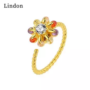 Классическое кольцо Lindon из медного сплава с цирконием, женские ювелирные изделия, свадебный подарок для вечеринки серебряный
