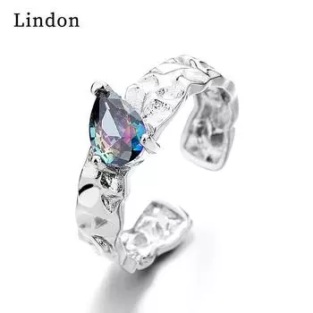 Классическое кольцо Lindon из медного сплава с цирконием, женские ювелирные изделия, свадебный подарок для вечеринки серебряный