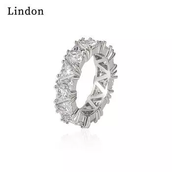 Классическое кольцо Lindon из медного сплава с цирконием, женские ювелирные изделия, свадебный подарок для вечеринки 6 серебряный