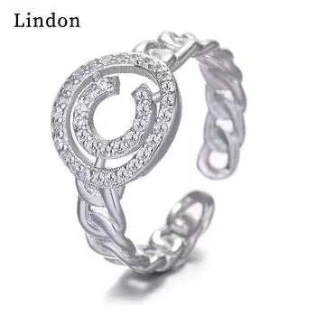 Классическое кольцо Lindon из медного сплава с цирконием, женские ювелирные изделия, свадебный подарок для вечеринки серебряный