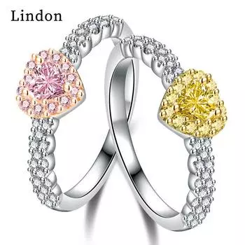Классическое кольцо Lindon из медного сплава с цирконием, женские ювелирные изделия, свадебный подарок для вечеринки 9 розовый