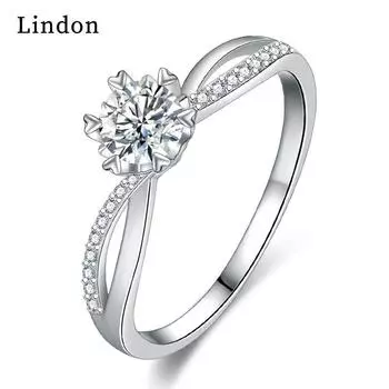 Классическое кольцо Lindon из медного сплава с цирконием, женские ювелирные изделия, свадебный подарок для вечеринки 9 серебряный