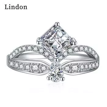 Классическое кольцо Lindon из медного сплава с цирконием, женские ювелирные изделия, свадебный подарок для вечеринки 9 серебряный