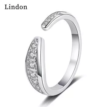 Классическое кольцо Lindon из медного сплава с цирконием, женские ювелирные изделия, свадебный подарок для вечеринки серебряный
