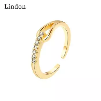 Классическое кольцо Lindon из медного сплава с цирконием, женские ювелирные изделия, свадебный подарок для вечеринки серебряный