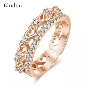 Классическое кольцо Lindon из медного сплава с цирконием, женские ювелирные изделия, свадебный подарок для вечеринки