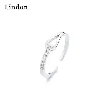 Классическое кольцо Lindon из медного сплава с цирконием, женские ювелирные изделия, свадебный подарок для вечеринки серебряный