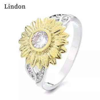 Классическое кольцо Lindon из медного сплава с цирконием, женские ювелирные изделия, свадебный подарок для вечеринки 5 серебряный/золотой