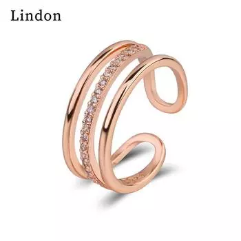 Классическое кольцо Lindon из медного сплава с цирконом, женские ювелирные изделия, свадебный подарок, вечеринка