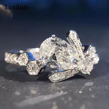 Классическое кольцо Lindon из медного сплава с цирконием, женские ювелирные изделия, свадебный подарок для вечеринки 6