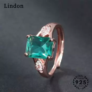 Классическое кольцо Lindon из медного сплава с цирконием, женские ювелирные изделия, свадебный подарок для вечеринки зелёный