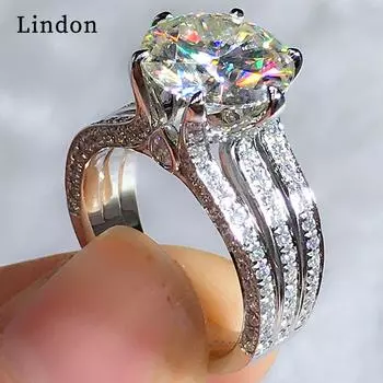 Классическое кольцо Lindon из медного сплава с цирконием, женские ювелирные изделия, свадебный подарок для вечеринки 6 белый