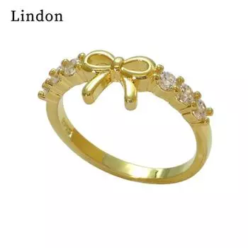 Классическое кольцо Lindon из медного сплава с цирконием, женские ювелирные изделия, свадебный подарок для вечеринки 6 золотой