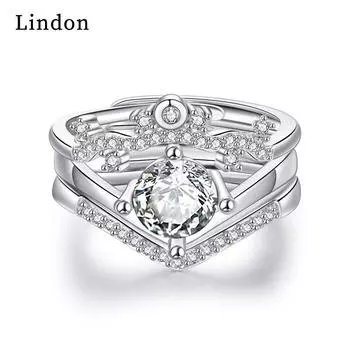 Классическое кольцо Lindon из медного сплава с цирконием, женские ювелирные изделия, свадебный подарок для вечеринки