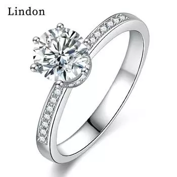 Классическое кольцо Lindon из медного сплава с цирконием, женские ювелирные изделия, свадебный подарок для вечеринки 9 серебряный