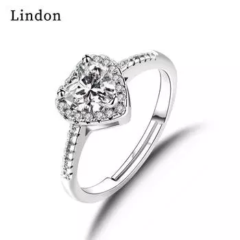 Классическое кольцо Lindon из медного сплава с цирконием, женские ювелирные изделия, свадебный подарок для вечеринки серебряный
