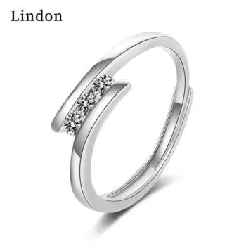 Классическое кольцо Lindon из медного сплава с цирконием, женские ювелирные изделия, свадебный подарок для вечеринки серебряный