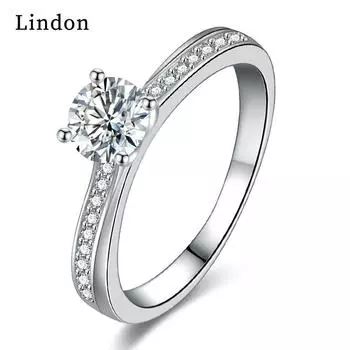 Классическое кольцо Lindon из медного сплава с цирконием, женские ювелирные изделия, свадебный подарок для вечеринки 9 серебряный