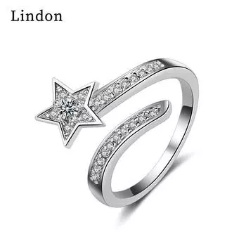 Классическое кольцо Lindon из медного сплава с цирконием, женские ювелирные изделия, свадебный подарок для вечеринки серебряный