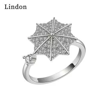 Классическое кольцо Lindon из медного сплава с цирконием, женские ювелирные изделия, свадебный подарок для вечеринки серебряный